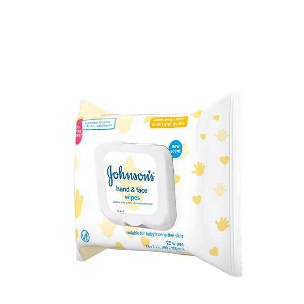 Johnson's Baby Hand And Face Wipes 25 Wipes, PK4, Johnsons Baby, Mfr#: 1117739